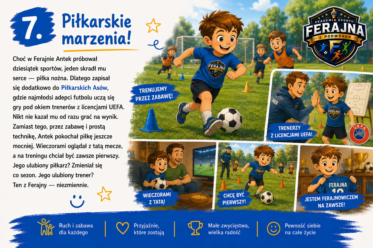 Historia Antka, część 7: Piłkarskie marzenia — Antek zaczyna trenować piłkę nożną