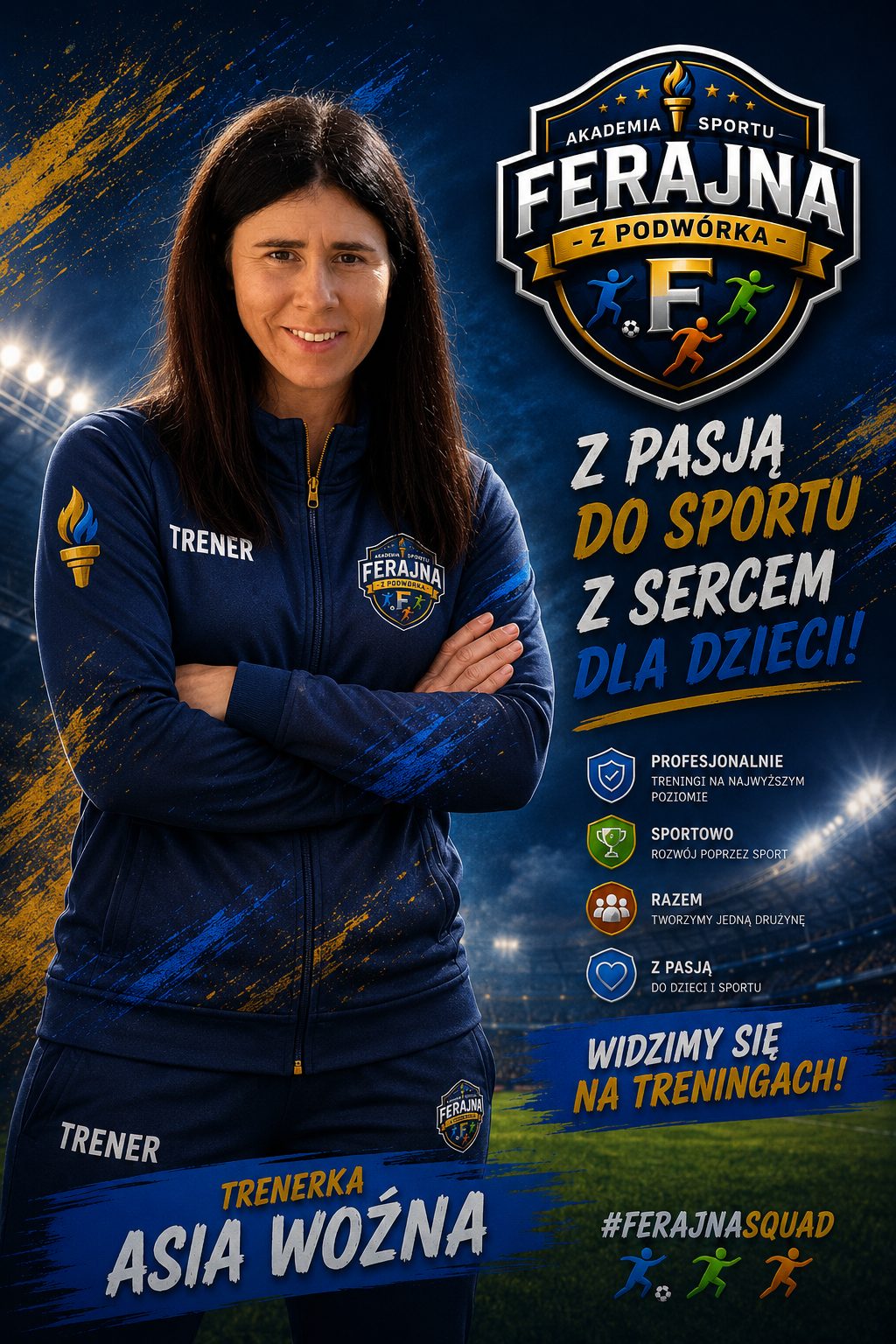 Asia Woźna — trenerka Akademii Sportu Ferajna z Podwórka, Wolsztyn